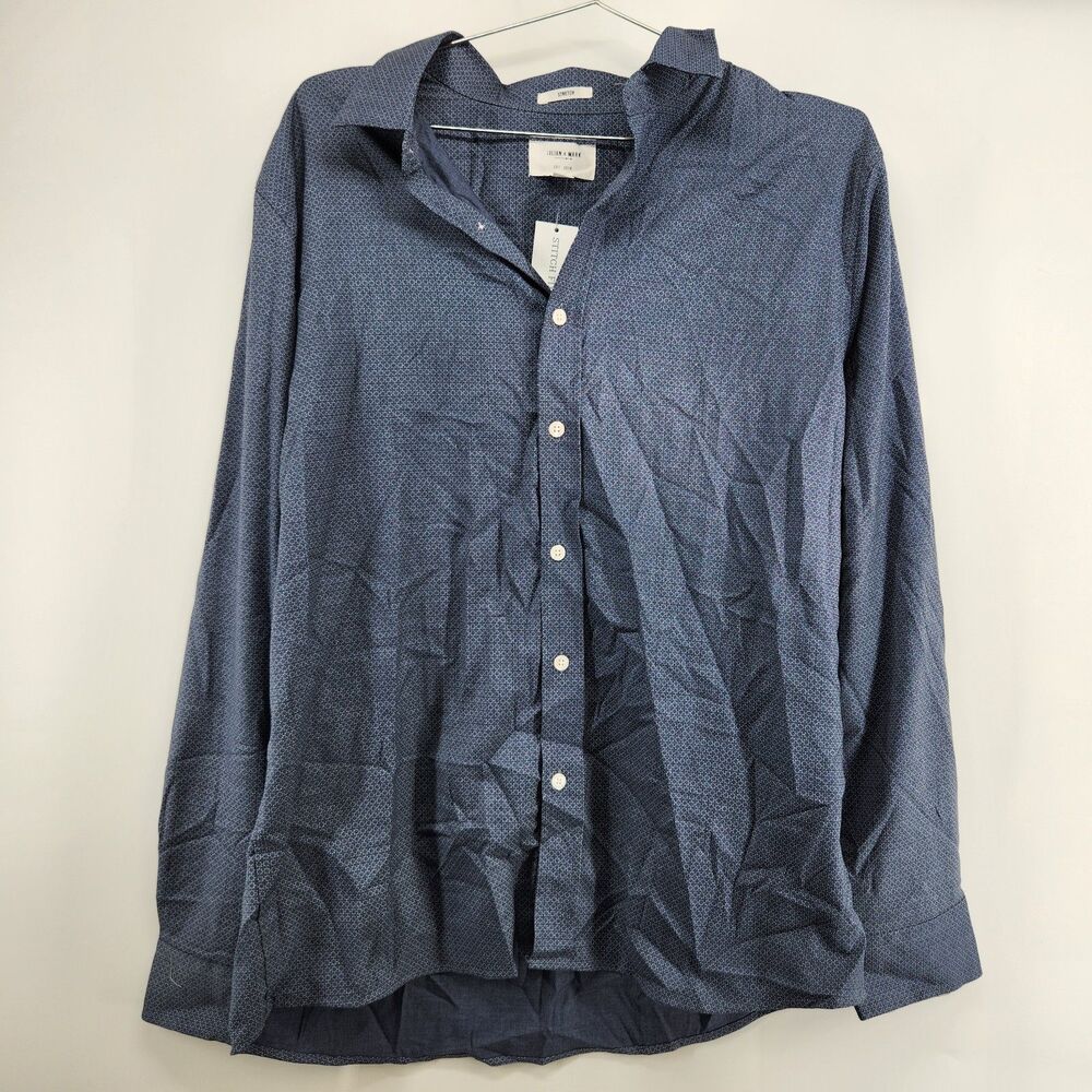 Julian & Mark Men's Blue Large Short Brushed Chambray Shirt NWT